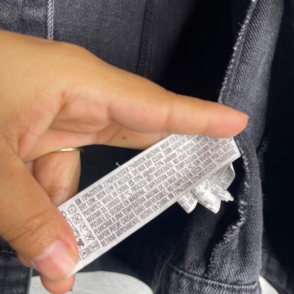 Forever 21 Womens Jacket Size S Faded Black Button Front Long Sleeve Casual - Picture 4 of 13